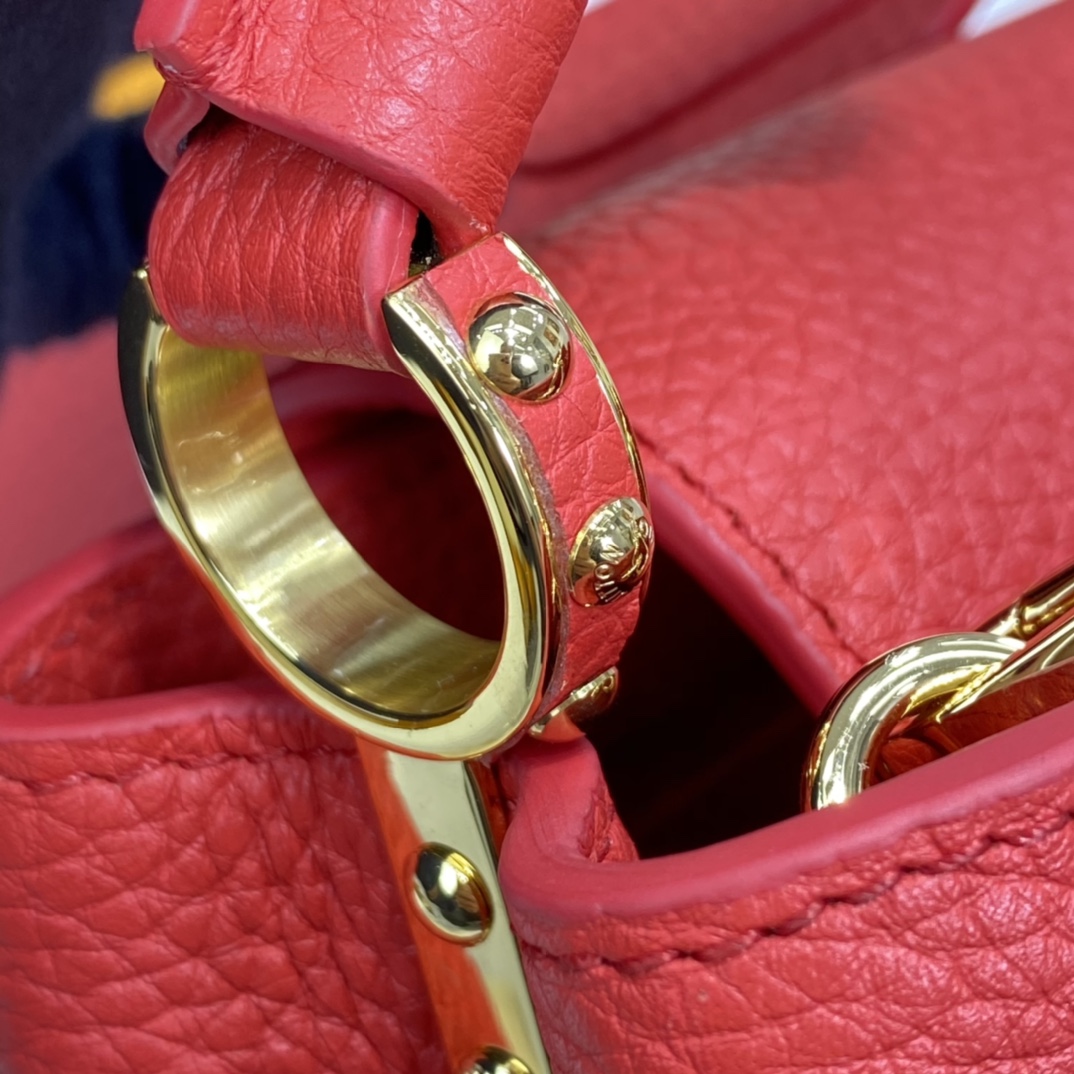 Louis Vuitton CAPUCINES MINI Taurillon Leather Bag M56845 Scarlet Red